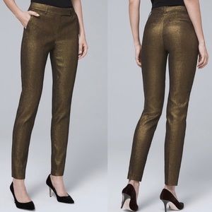 WHBM The Slim Ankle Gold Pants Size 2